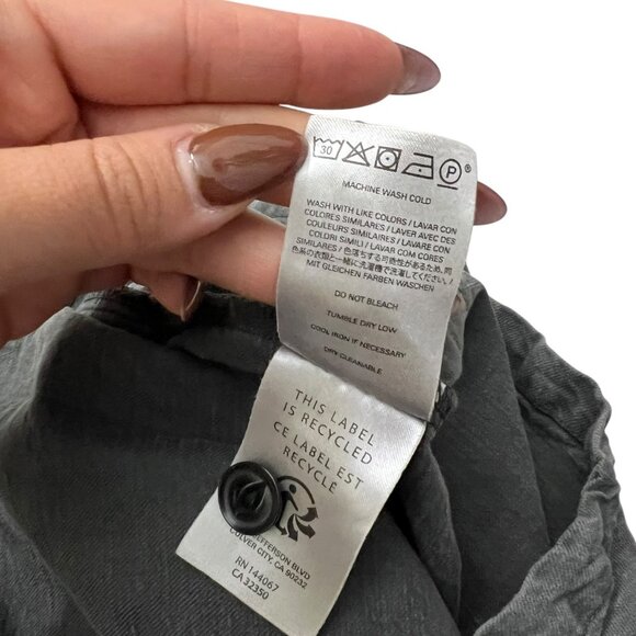 Outerknown Organic Cotton Linen Blend Romper Khaki Green M Safari Utility Preppy - Picture 6 of 10